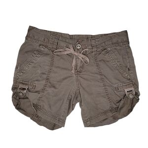 Y2K Unionbay Brown Low Rise Grunge Cargo Shorts w/ Adjustable Waist Size 3
